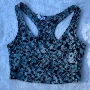 Sage Cropped tank sports bra size S.